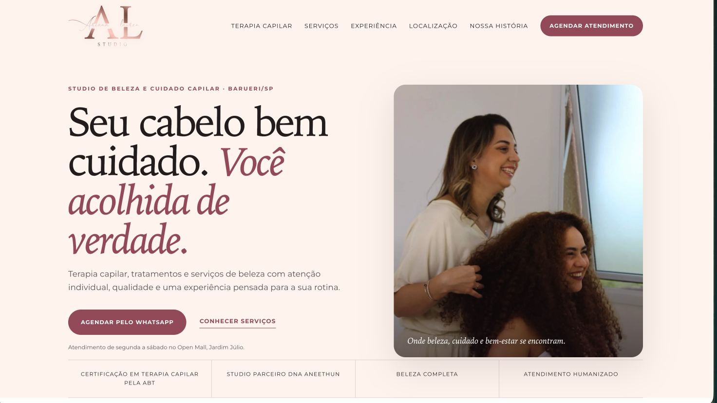 Print completo do site Studio Ariana Lauren