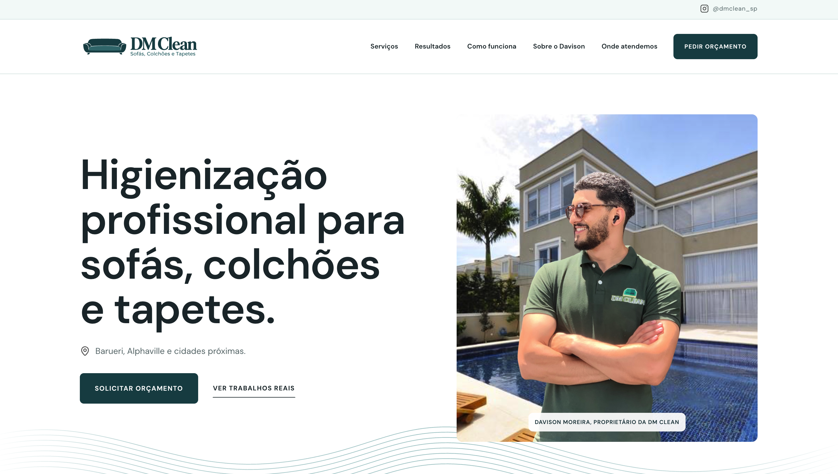 Print completo do site da DM Clean
