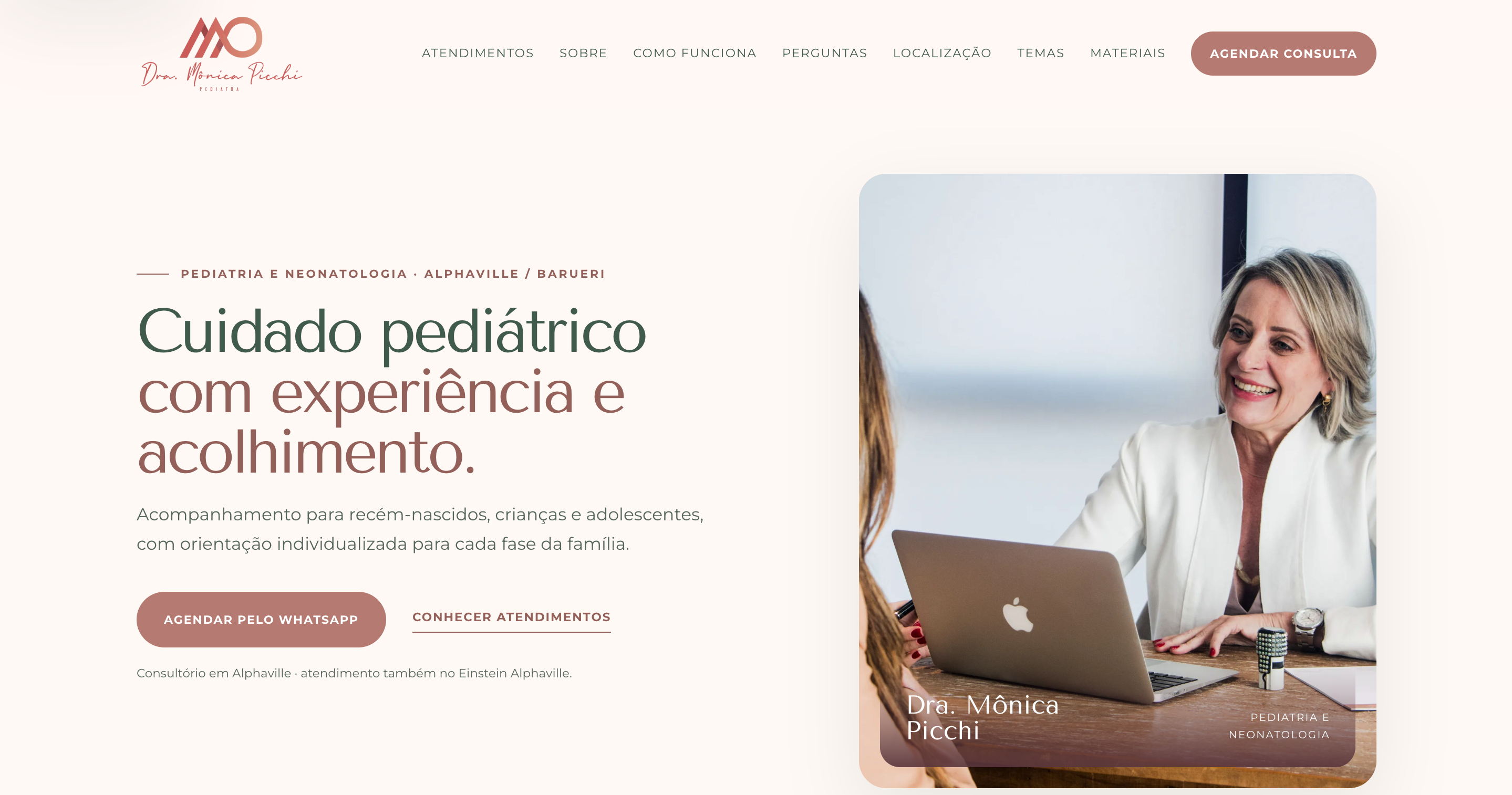 Print completo do site da Dra. Monica Picchi