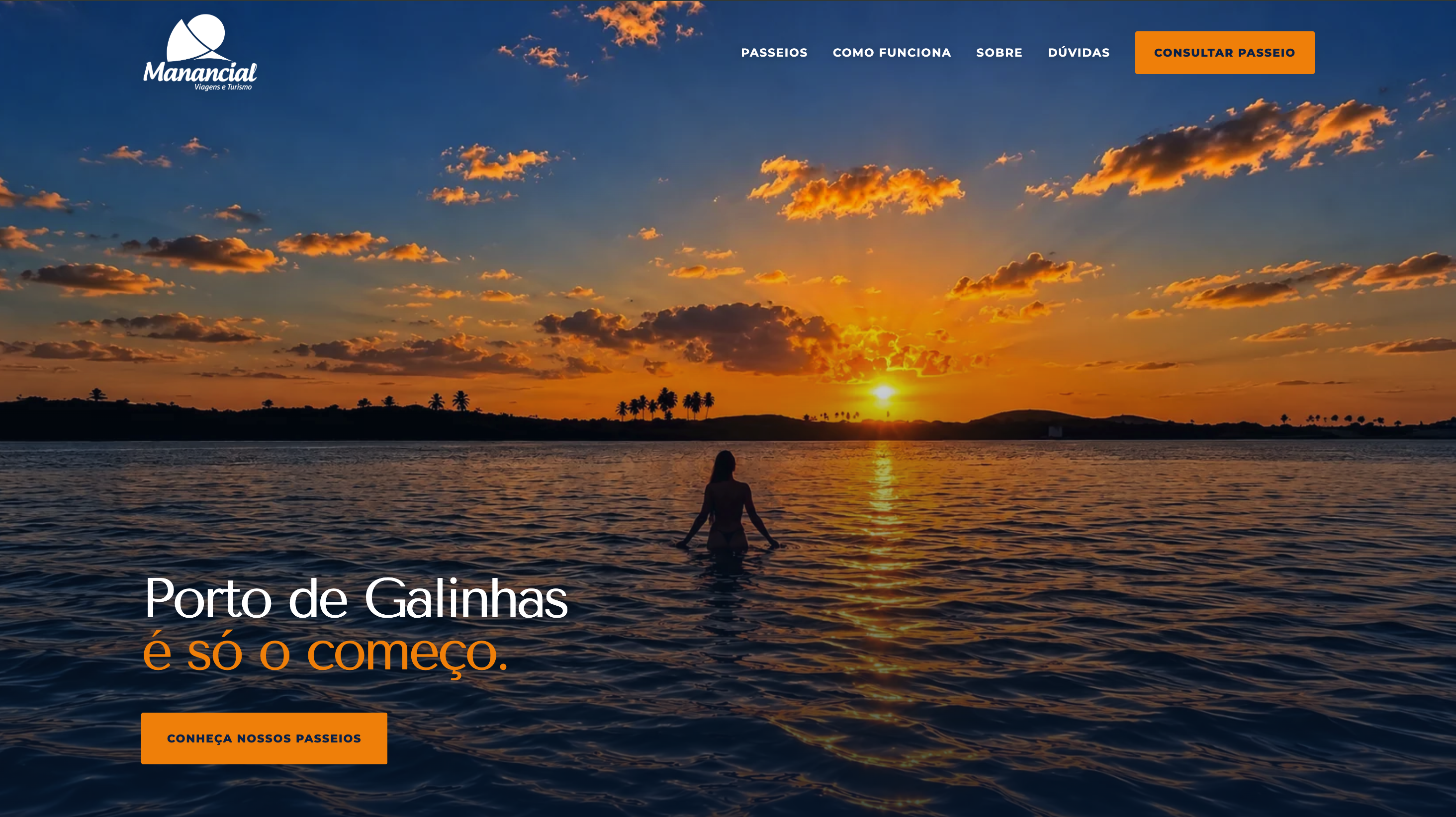 Print completo do site da Manancial Viagens e Turismo